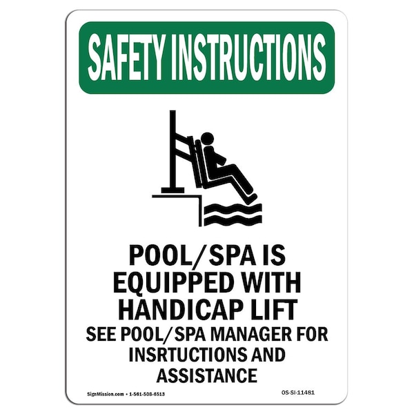 OSHA SAFETY INSTRUCTIONS, 10" Height, Aluminum, 10" x 7", Portrait, OS-SI-A-710-V-11481